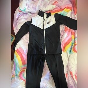 Nike Kids Black and White Track Suit Size 4-5